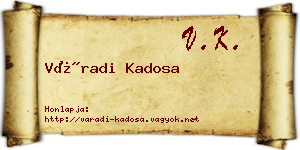 Váradi Kadosa névjegykártya