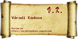 Váradi Kadosa névjegykártya